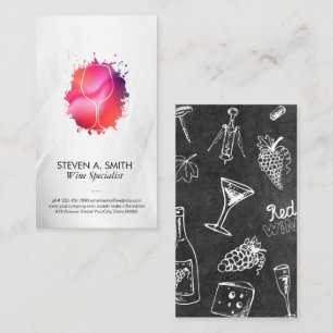 Artistic Wine Splatter Modern Business Card