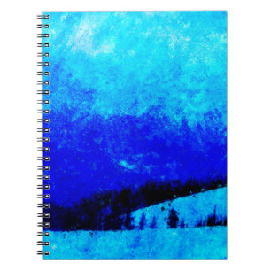 Artistic Winter Mountain Landscape Painting Notebook