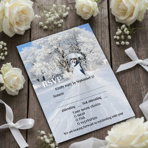 Artistic Winter Wonderland Dream Wedding RSVP Card