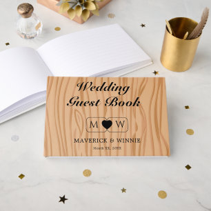 Artistic Wood Pattern Wedding Memory Book