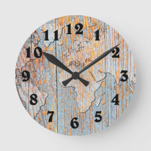 Artistic wooden world map numbered clock