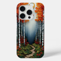 Artistic woodland birch tree