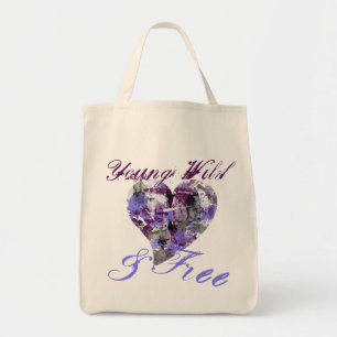 Artistic Young Wild and Free girl Tote Bag