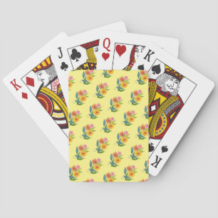 Artistic Zinnia Wildflower Flower Playing Cards