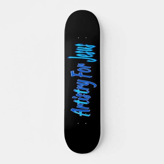 Artistry For Jesus 3 Crosses Blue Skateboard (Front)