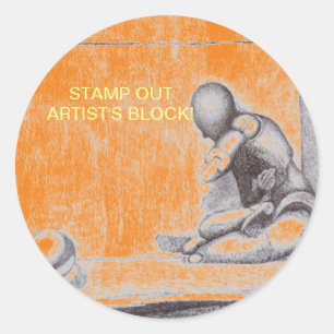 Artists and creative people dread artist's block   classic round sticker