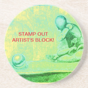 Artists and creative people dread artist's block coaster