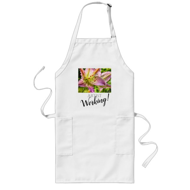 Artist's apron with Stargazer Lily Artwork (Front)