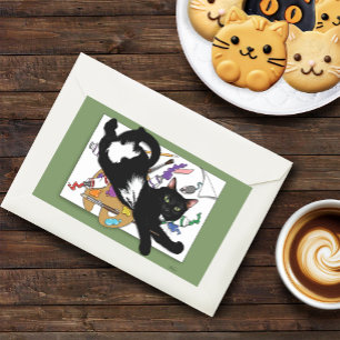 Artist's Black Cat Rectangular Sticker
