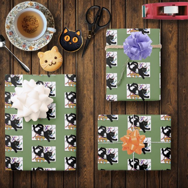 Artist's Black Cat Wrapping Paper Sheet (Creator Uploaded)