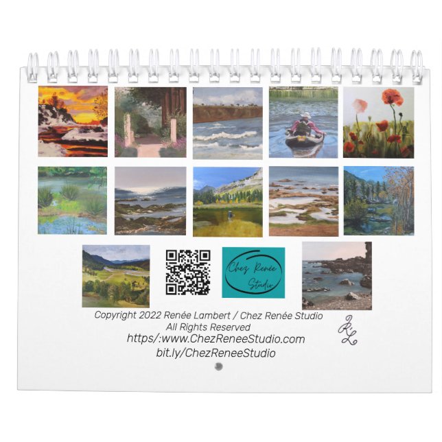 Artist's Calendar - Landscapes and Seascapes (Back)