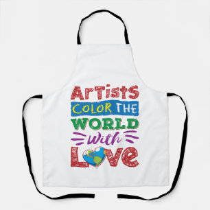Artists Colour the World with Love Cute Artist Apron