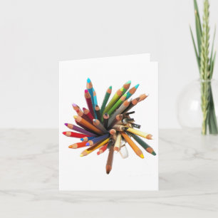 Artists Coloured Oil Pencils Holiday Card