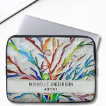 Artist's Colourful  Laptop Sleeve<br><div class="desc">This Artist's laptop sleeve is decorated with a colourful mosaic and modern typography.
Easily customisable.
Original Mosaic © Michele Davies.</div>