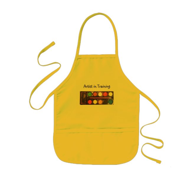 Artist's colourful paint colour box kids apron (Front)