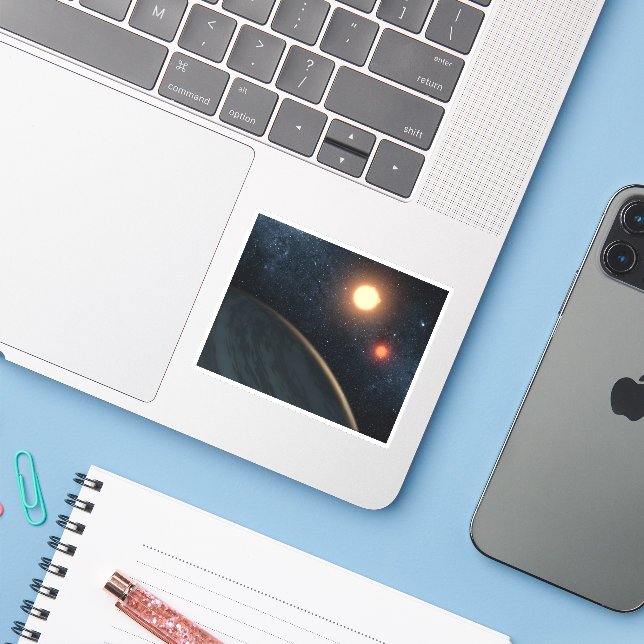 Artist's Concept Illustrating Kepler-16b. (Laptop w/ iPhone)