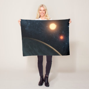 Artist's Concept Illustrating Kepler-16b. Fleece Blanket