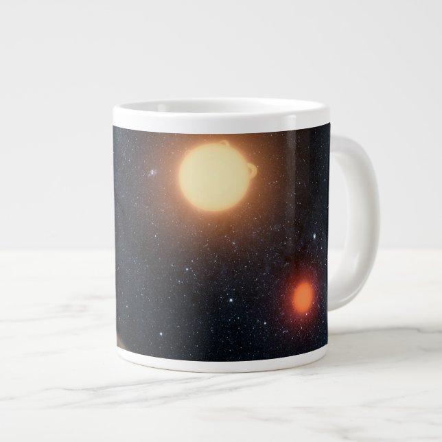 Artist's Concept Illustrating Kepler-16b. Large Coffee Mug (Front Right)