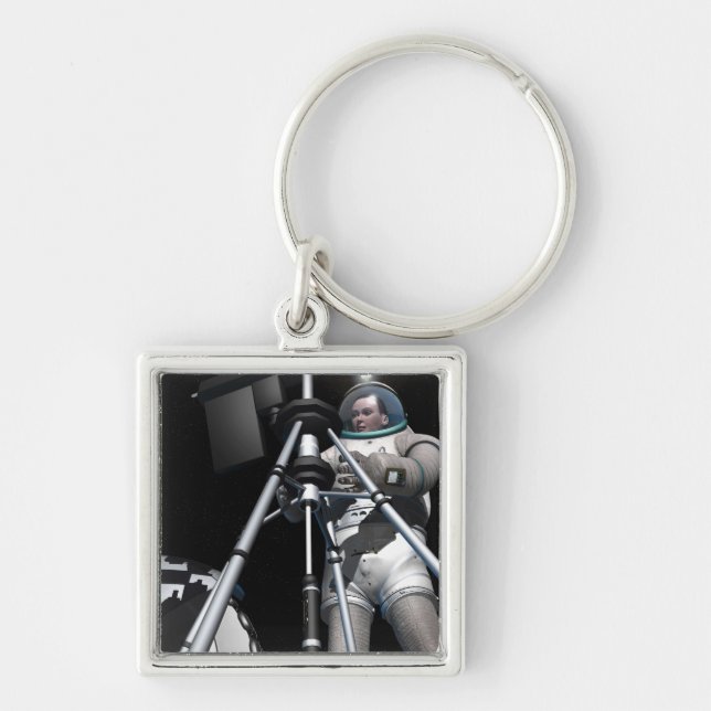 Artist's concept of future space exploration key ring (Front)