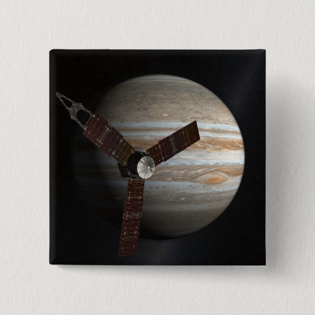 Artist's concept of the Juno spacecraft 15 Cm Square Badge (Front)