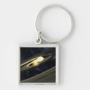 Artist's concept showing a lump of material key ring