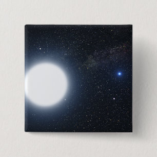 Artist's concept showing the binary star system 15 cm square badge