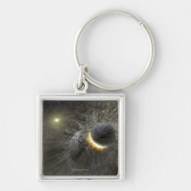 Artist's concept Space Collision at Vega Key Ring (Front)
