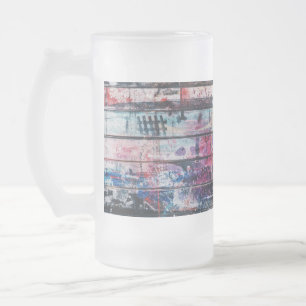 artists floor painting frosted glass beer mug