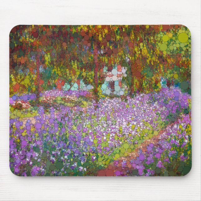 Artist's Garden at Giverny by After Claude Monet Mouse Mat (Front)