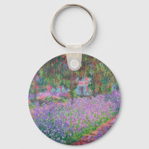 Artist's Garden at Giverny by Claude Monet Key Ring