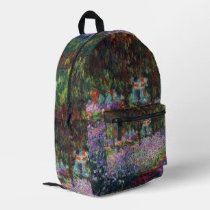 Artist's Garden at Giverny by Claude Monet Printed Backpack