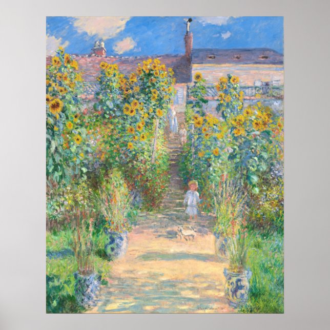 Artist's Garden at Vétheuil, Claude Monet Fine Art Poster (Front)