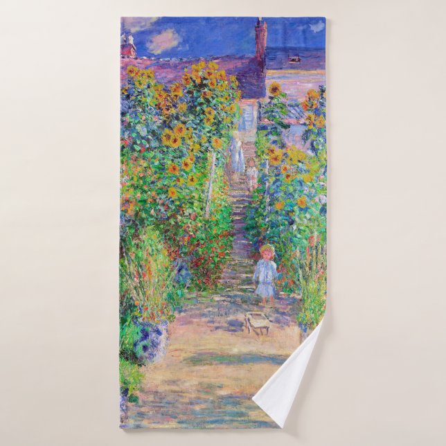 Artist's Garden, Monet Bath Towel (Bath Towel)