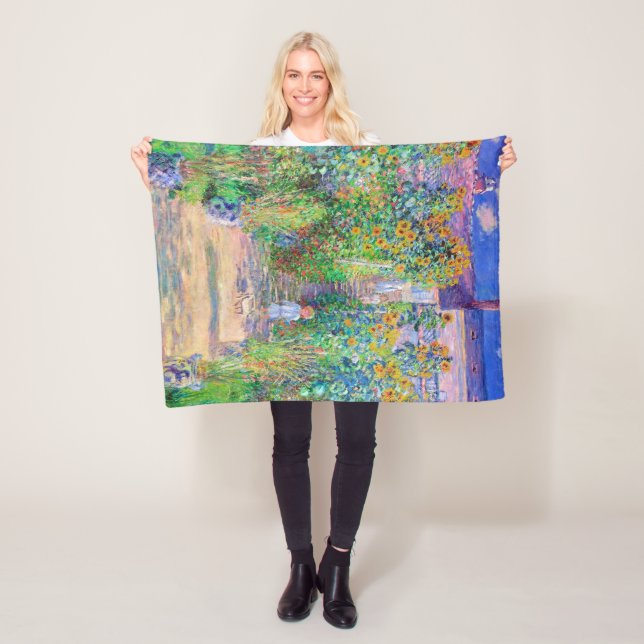 Artist's Garden, Monet Fleece Blanket (In Situ)