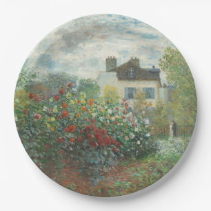 Artist's Garden Renoir Impressionist Painting Paper Plate