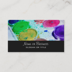 Artists Multicolored Watercolor Paint Palette Business Card
