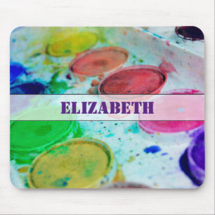 Artists Multicolored Watercolor Paint Palette Mouse Mat