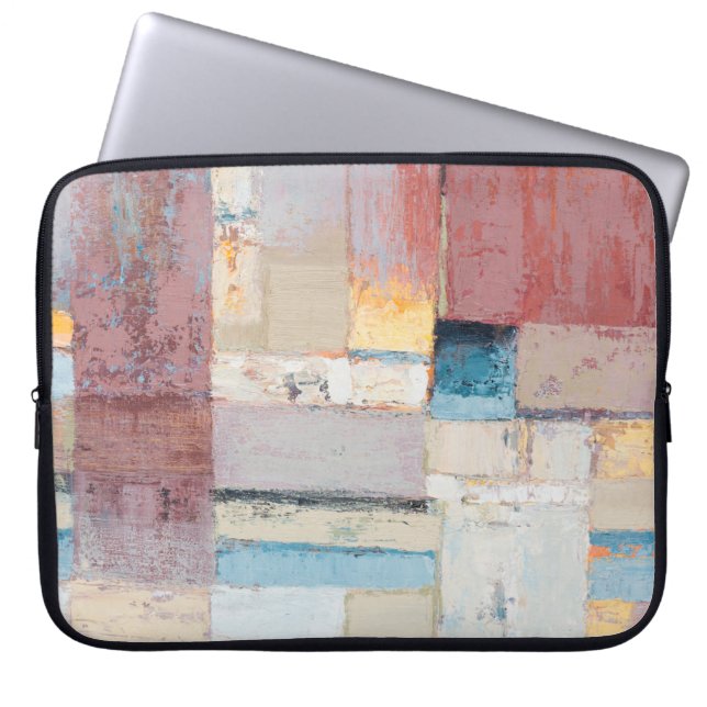 Artists oil paints multicolored closeup abstract b laptop sleeve (Front)