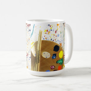 Artists Paint Splatter And Palette of Paint Coffee Mug