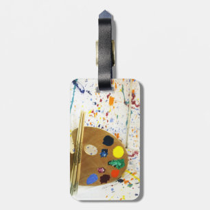 Artists Paint Splatter And Palette of Paint Luggage Tag