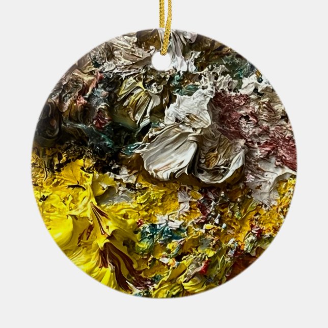 Artist's palette #1 ceramic tree decoration (Front)