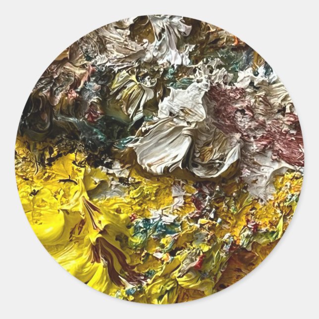 Artist's palette #1 classic round sticker (Front)
