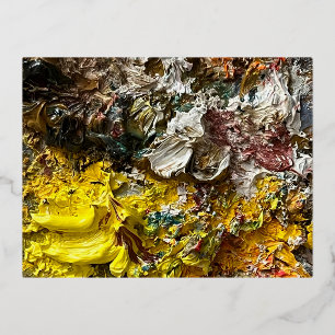 Artist's palette #1 foil holiday postcard