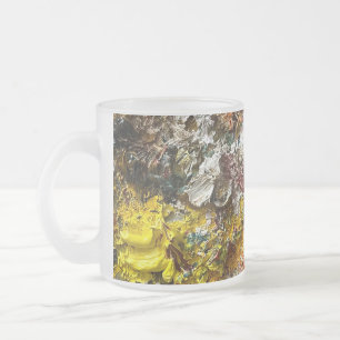 Artist's palette #1 frosted glass coffee mug