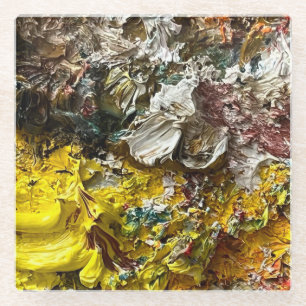 Artist's palette #1 glass coaster