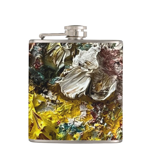 Artist's palette #1 hip flask (Front)