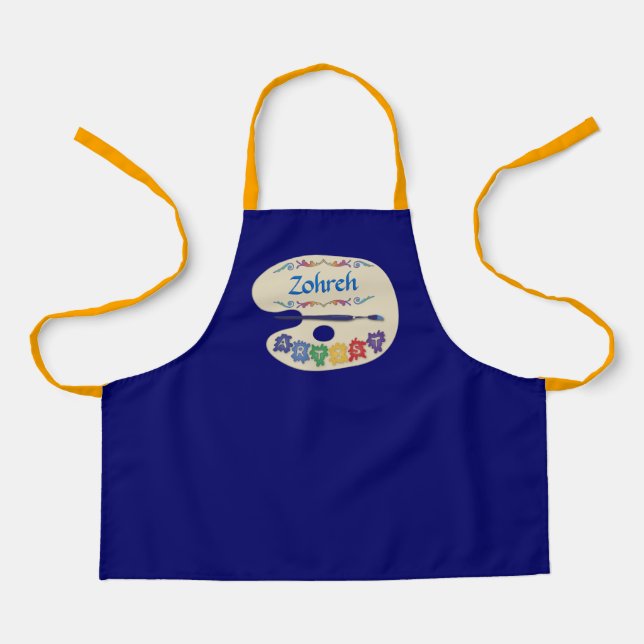 Artists Palette Kids Painting Smock Apron (Front)