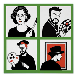Artists Quartet Glossy Poster