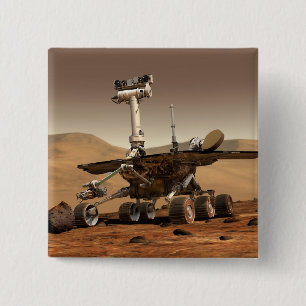 Artist's Rendition of Mars Rover 15 Cm Square Badge