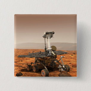 Artists rendition of Mars Rover 15 Cm Square Badge